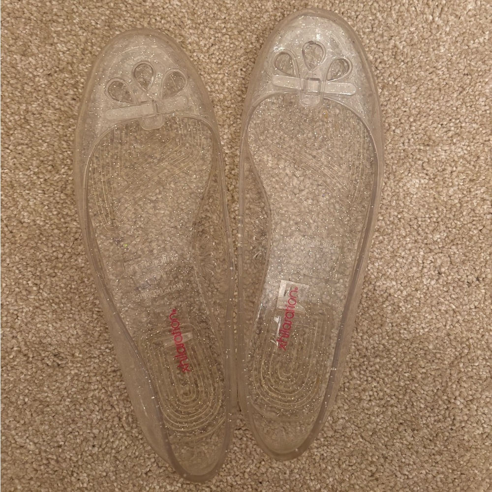 Xhilaration Clear Women's Jelly Flats with Bow Detail
